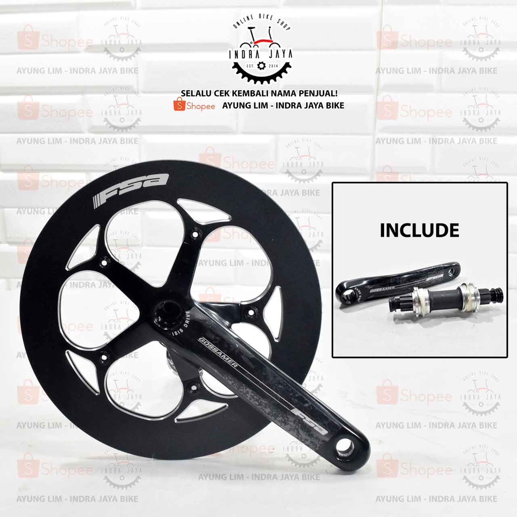 FSA GOSSAMER CRANK SET - ISIS DRIVE - 53T X 170mm - BLACK