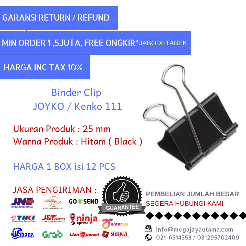 

Binder Clip / Klip / Penjepit Kertas 111 / 1 BOX 12 PCS