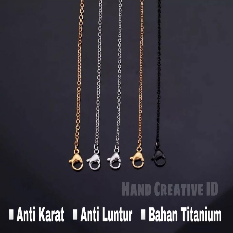 Kalung Titanium Pria Wanita Anti Karat Nuri Nori Gold Silver