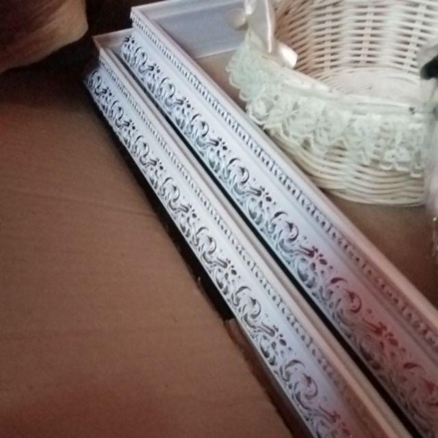 Kotak Hantaran Frame Tebal Mahar Nikah Putih Silver Isi 4