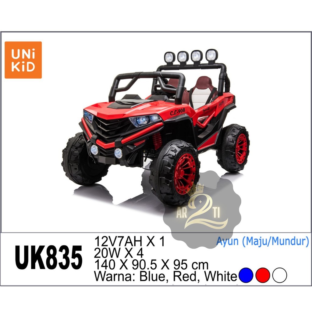 Mobilan Aki Anak Model Jeep Besar 2 Seat Merk Unikid UK 835