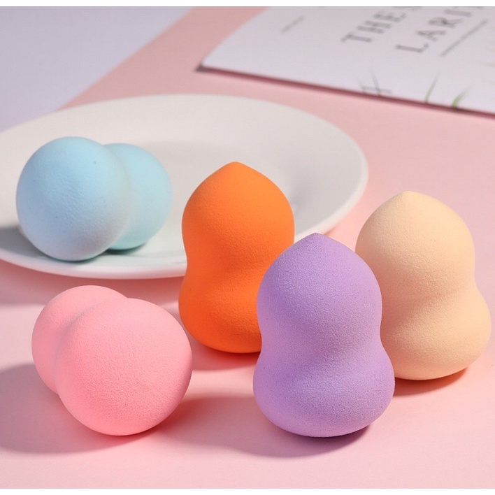 A112 PROFESSIONAL BEAUTY TOOLS BEAUTY BLENDER 1 pack isi 3pcs make up bedak applicator aplikator foundation concealer menutupi bekas jerawat warna warni biru orange pink merah muda abu abu blue beauty mika peach ungu purple fuchia sponge