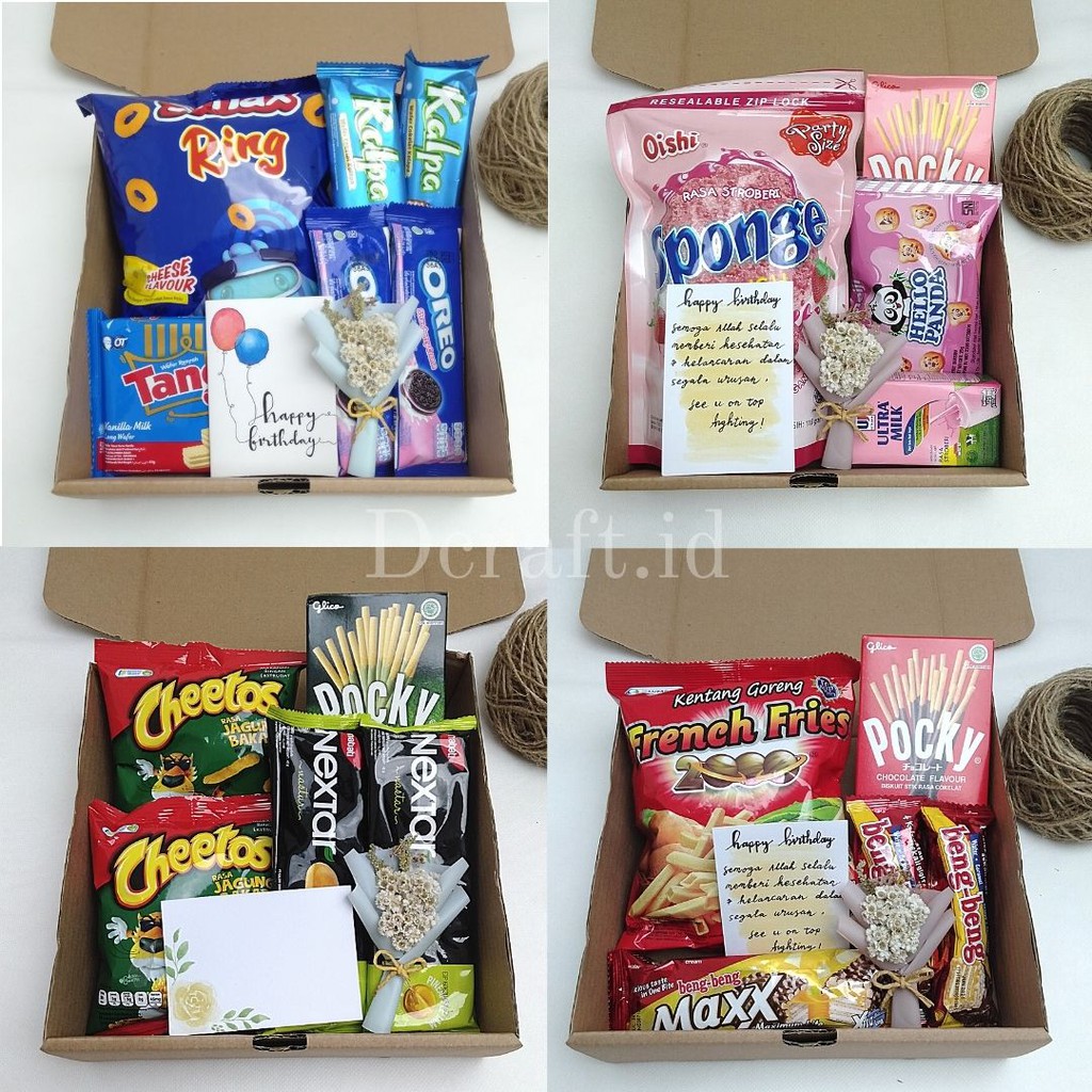 

Snack Box / Gift Box / Hampers Kado Ulang Tahun, Wisuda