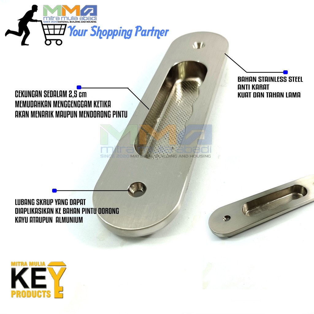 Tarikan Tanam Pintu Dorong l Handle Geser l Pintu Sliding IGM Harga Per Pcs