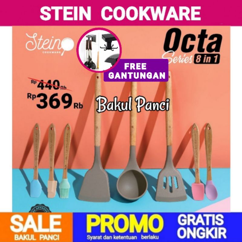 STEIN STEINCOOKWARE SPATULA OCTA 8 IN 1 - SUTIL SILICON SILICONE - TURNER SODET SILIKON - CHOCO LATT