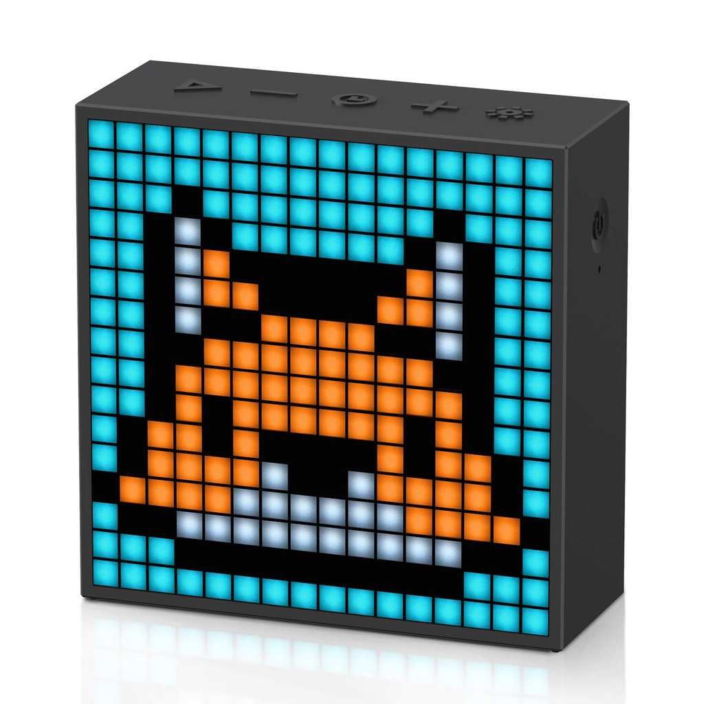 Divoom TimeBox Evo -- Pixel Art Bluetooth Speaker dengan Kontrol APLIKASI Tampilan LED 16x16 - Bingkai Animasi Keren &amp; Pengaturan Ruang Permainan &amp; Jam Alarm Samping Tempat Tidur- Hitam