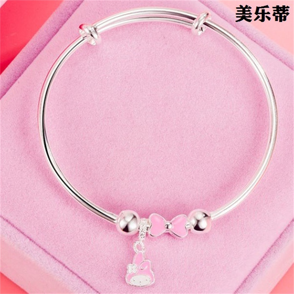 【COD Tangding】Kt Gelang Rantai Dengan Charm Bentuk Kullom Laurel Dog Melody Untuk Pelajar