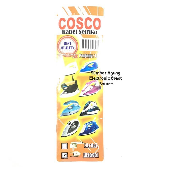 Kabel Seterika Cosco Steker Biasa Gepeng Setrika Iron Cable