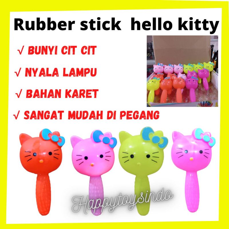 Mainan Anak Rubber Stick Animal Flash Ball Cit Cit Hello Kitty Karet Gigitan Bayi Mainan Anak Cewek 