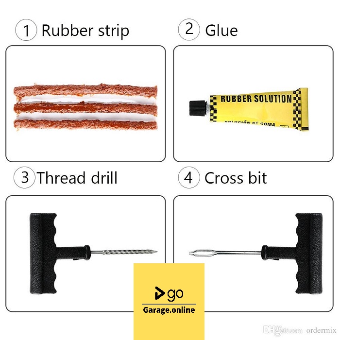 Tire Repair Kit Set Tambal Anti Ban Mobil Motor Tubeless Bocor Kempes