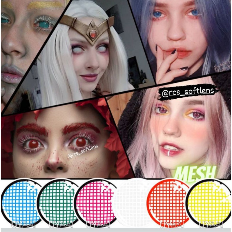 RCS✅ Softlens cosplay halloween softlens putih jaring mesh series