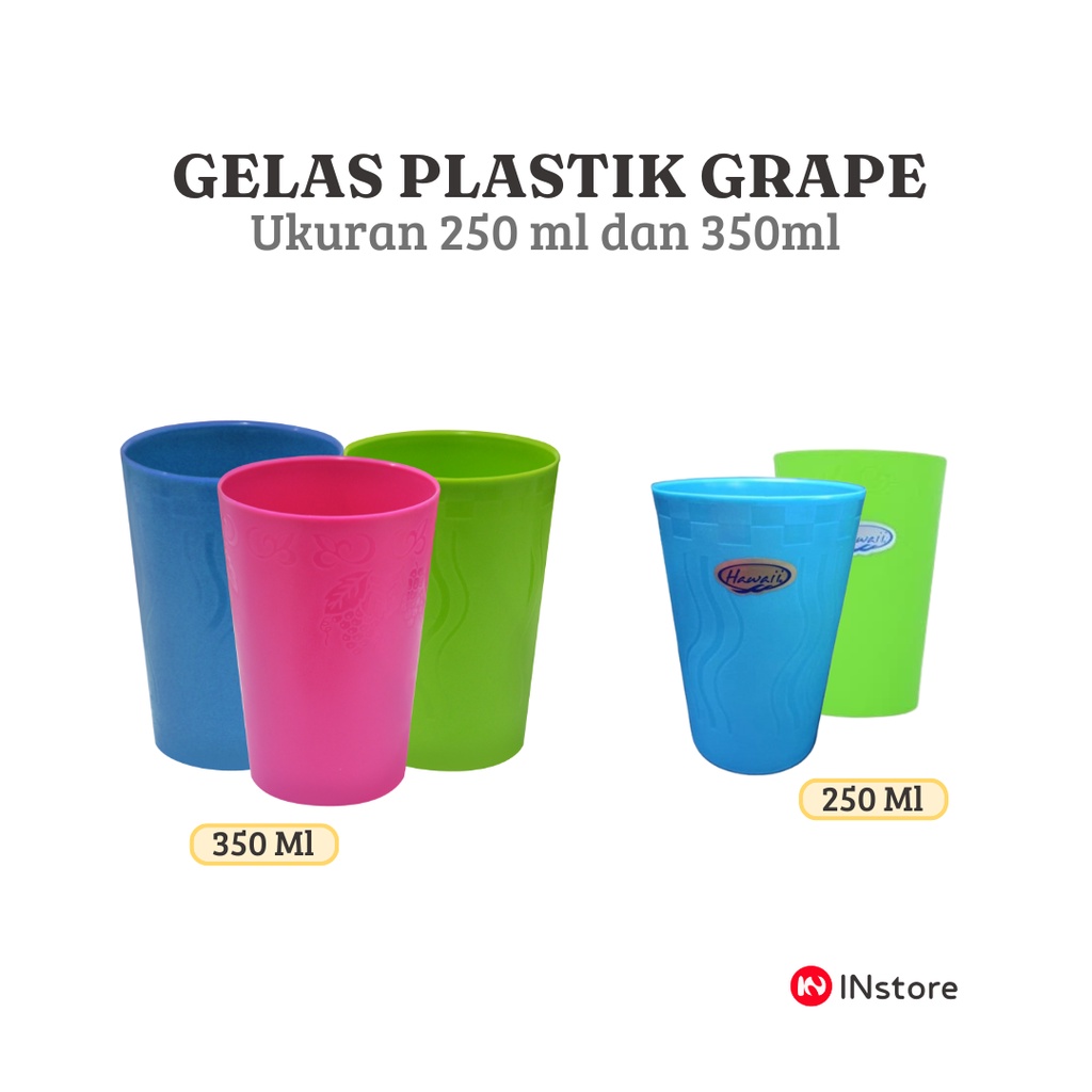 Gelas Plastik Grape dan Carla Ukuran 250 ml dan 350ml