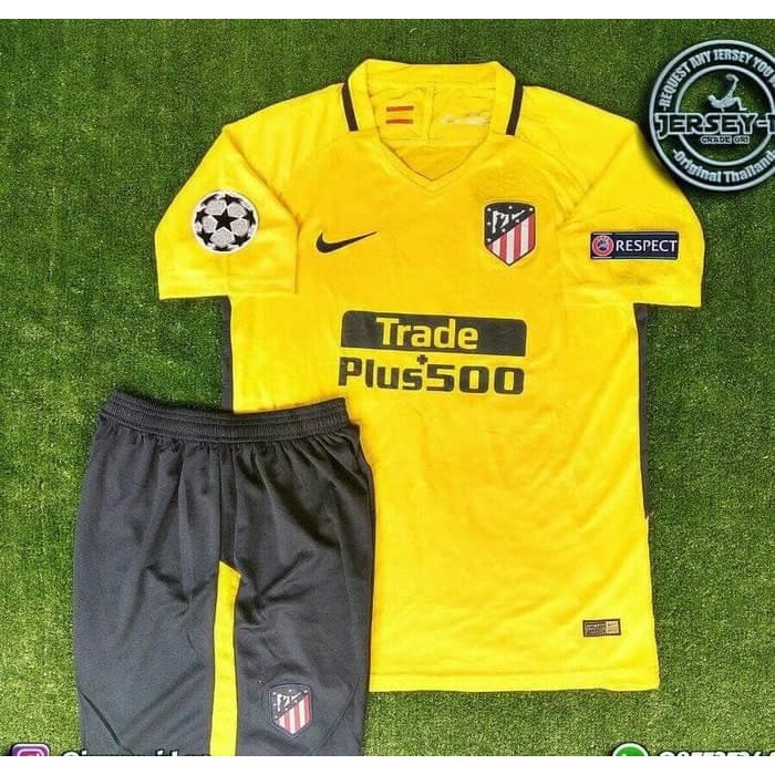 Termurah Jersey Baju Kaos Celana Atm Atletico Madrid Away 17/18 Grade Ori Patch |