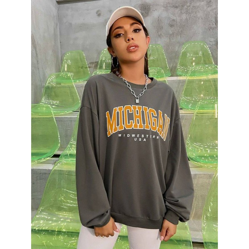 S - XXXXXL(6XL) MICHIGAN Sweater Michigan BIGSIZE Sweatshirt High School CrewNeck Micigan OVERSIZE Jumbo UNISEX