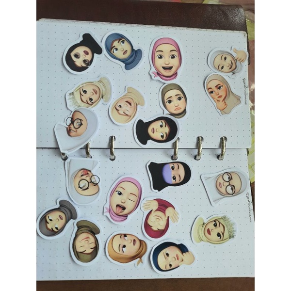 Stiker murah  emoji zapeto ootd muslimah  diy aesthetic tahan air stiker laptop/handphone/scrapbook/