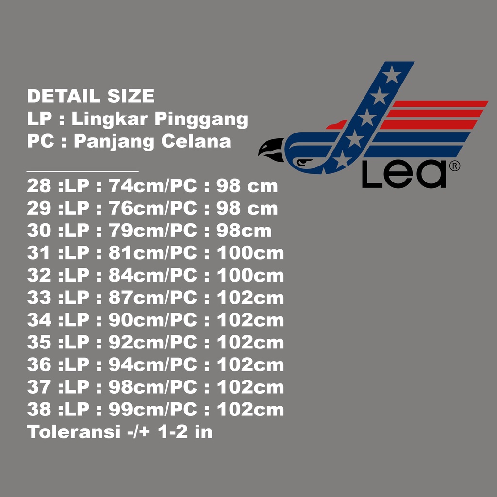 Celana Panjang Pria Reguler  Terbaru Standar Jeans Lea 606 Original