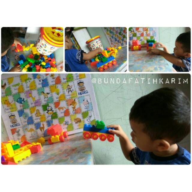 Lego Block wadah Ember tutup Jam