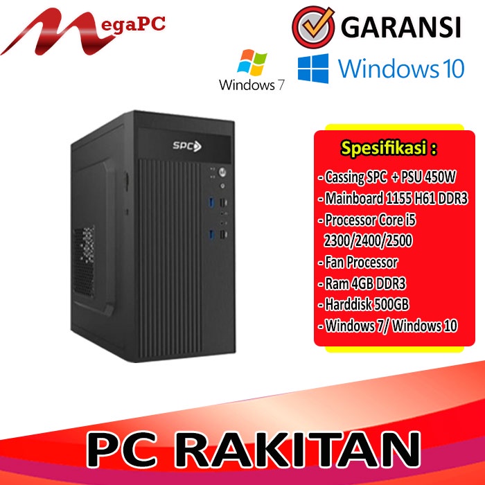 PC Rakitan Core i5 + Ram 4GB + HDD 500GB Plus Windows 7/10