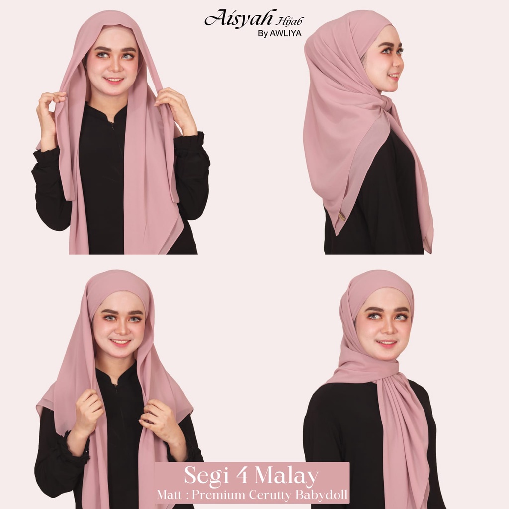 HIJAB SEGI EMPAT MALAY || ORI AISYAH HIJAB BY AWLIYA || TERBARU || TERMURAH