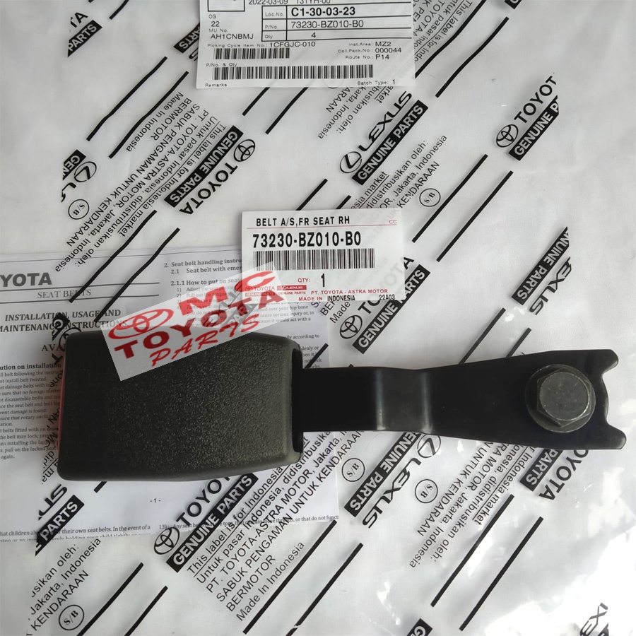 Colokan Lock Safety Seat Belt Kanan atau Kiri Avanza Xenia 73230-BZ010-B0 73230-BZ010-E0
