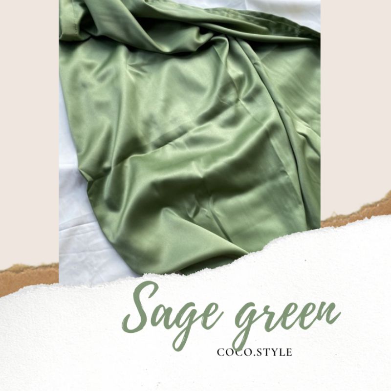 Satin Wrap Skirt | Pareo Skirt | Rok Lilit Satin-Sage Green