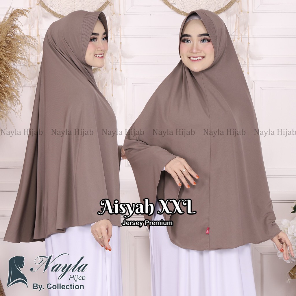 BERGO TERMURAH JILBAB INSTAN AISYAH XXL KERUDUNG JUMBO JERSEY TERLARIS NAYLA HIJA'B