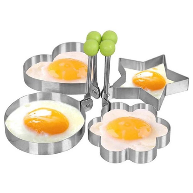 5pcs / set Cetakan Telur Goreng / Pancake / Sandwich DIY Bahan Stainless Steel