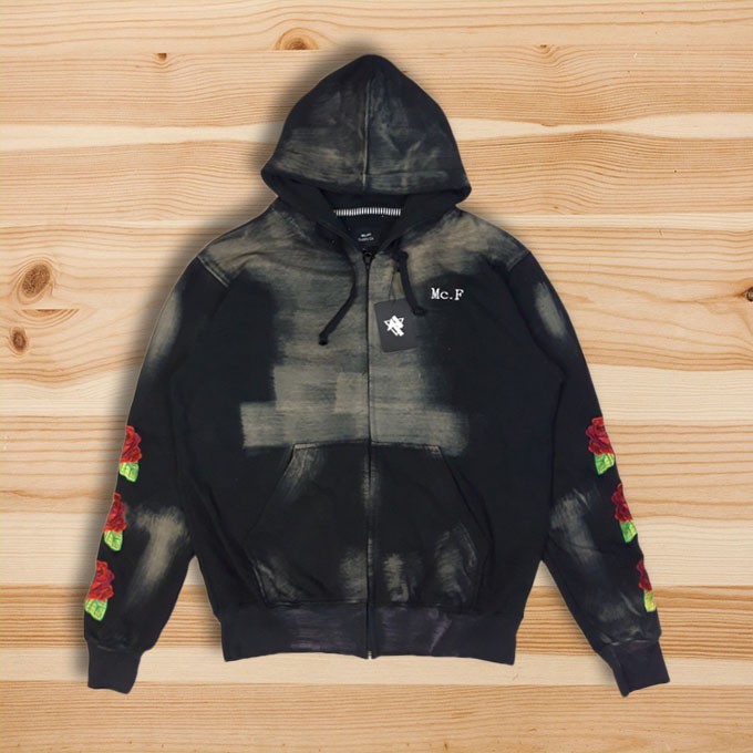 black rose checkered hoodie