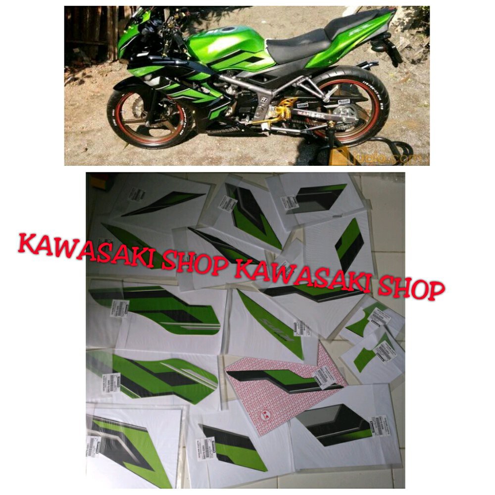 TERLARIS stiker body full set ninja rr new hijau 2015 original