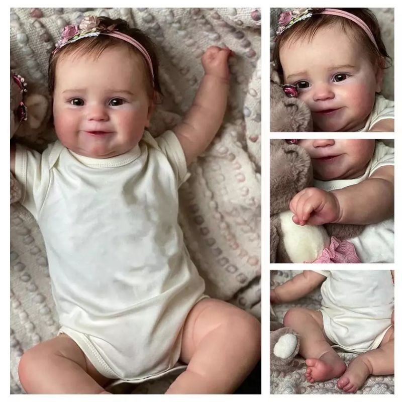 Boneka Reborn NPK 50CM Full Body Silicone Waterproof Reborn Maddie Doll Hand-Detailed Painting with 