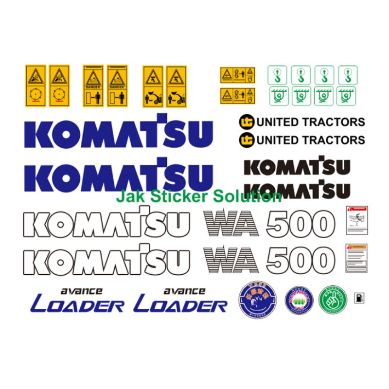 Stiker Wheel Loader Komatsu WA500 Decal Alat Berat