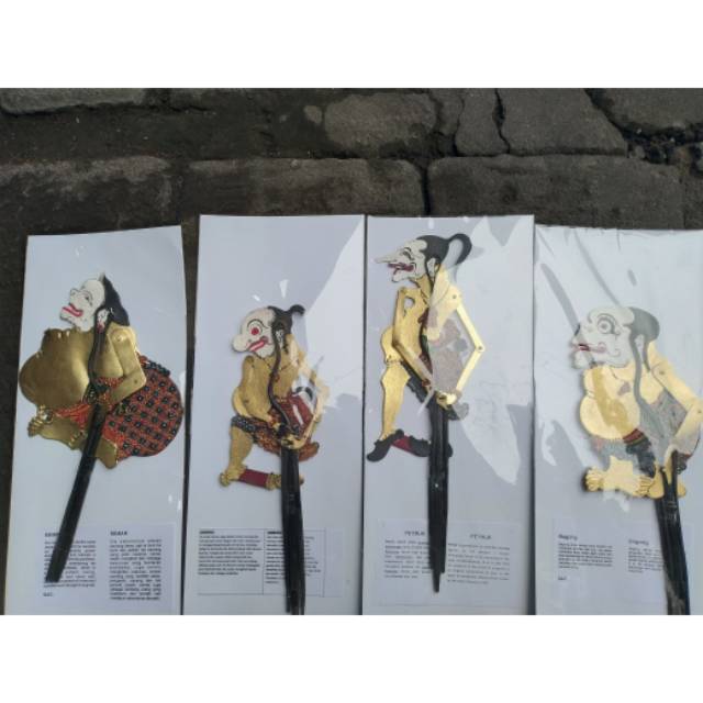 (BISA COD) WAYANG KULIT PUNAKAWAN MINI CAPERAN SUPER HALUS ISI 4 PCS SEMAR GARENG PETRUK DAN BAGONG