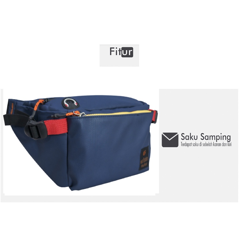 COLOMBANO NAVY |ManNeedMe x URBAN| Tas Selempang Pria Tas Pinggang Waist Bag ORIGINAL