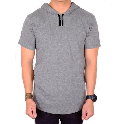 Kaos Hoodie Pria Lengan Pendek
