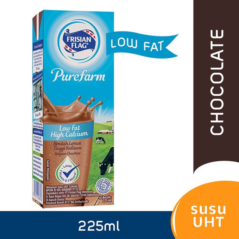 

FRISIAN FLAG UHT Purefarm Low Fat Belgian Chocolate 225ml