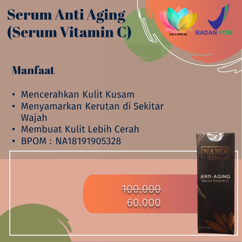 Krim Jerawat Ampuh Paket Acne BPOM  Nanotera Skincare Pria dan Bekasnya Kulit Berminyak Bruntusan-Serum Anti Aging