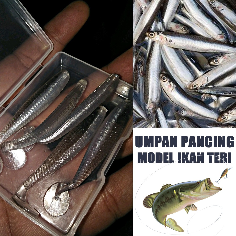 Umpan Pancing Model Ikan Teri Laut Soft Lure Silikon Wobblers Fish Bait Shopee Indonesia