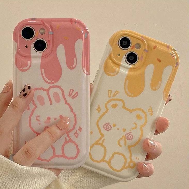 Casing Soft Case Karet Motif Beruang / Kelinci Untuk iPhone 12 13 11 Pro Max X Xs Max Xr