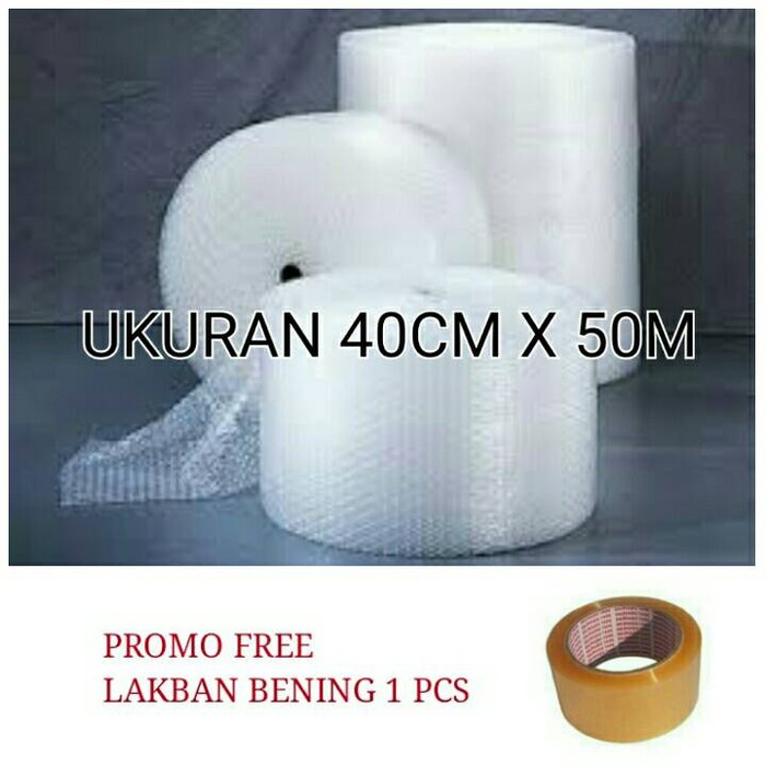 

PROMO BUBBLE WRAP / BUBBLEWRAP UKURAN 40CM X 50M FREE LAKBAN