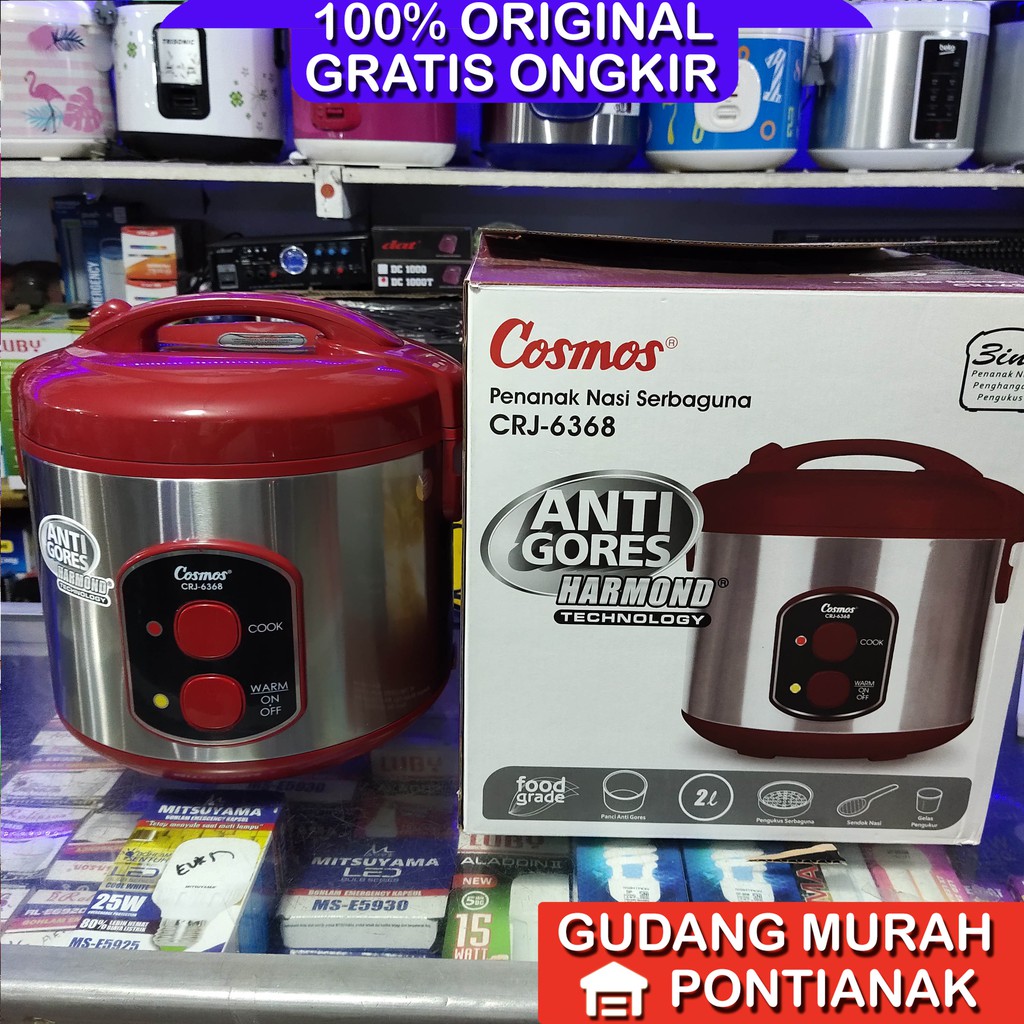 Ricecooker Cosmos Antigores 2liter CRJ 6368 On off harmond magicom mejikom penanak nasi