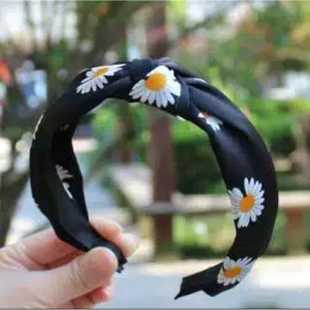 Senada Victory Bando Silang Motif Daisy Aksesoris Rambut Wanita SVBandana030