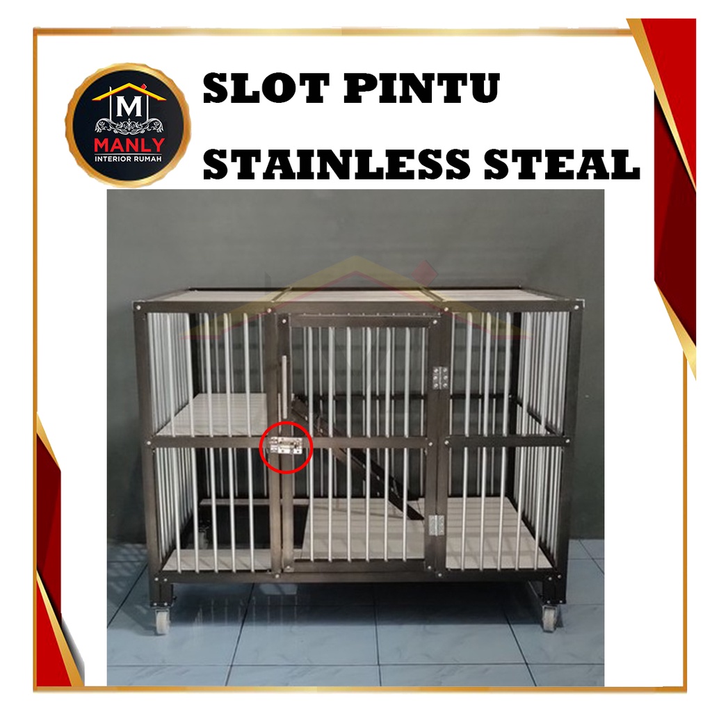 Grendel Slot Pintu Jendela Stainless Steel.. Kualitas Tebal Anti Karat / Kunci Pintu Aman..