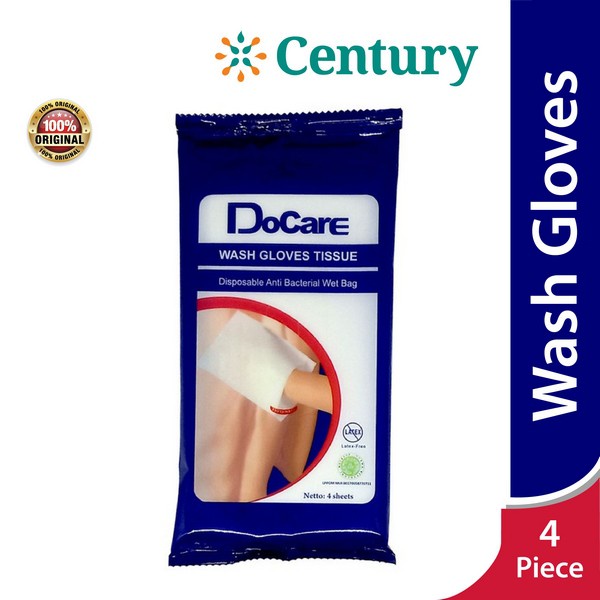 Docare wash gloves disposable isi 4 pc/ Hand glove/ Waslap sekali pakai
