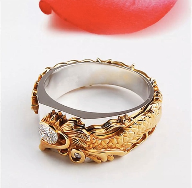 Cincin Pria Motif Naga Keren Mantul