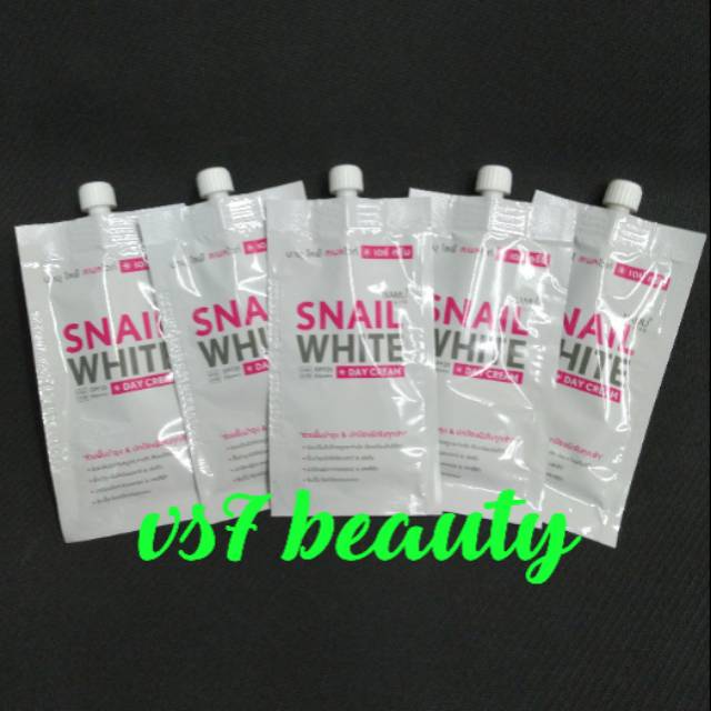 Krim pemutih wajah snail white cream glowing krim siang snail Thailand