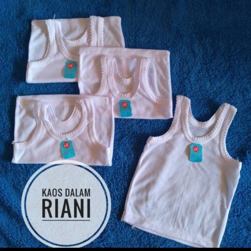 1 lusin grosir kaos dalam kiki riani WARNA PUTIH anak bayi S M L XL perlengkapan bayi newborn baru lahir cewek cowok