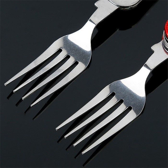 Sendok Garpu Pisau 4 Multifungsi Alat Makan Camping Lipat Spoon Set