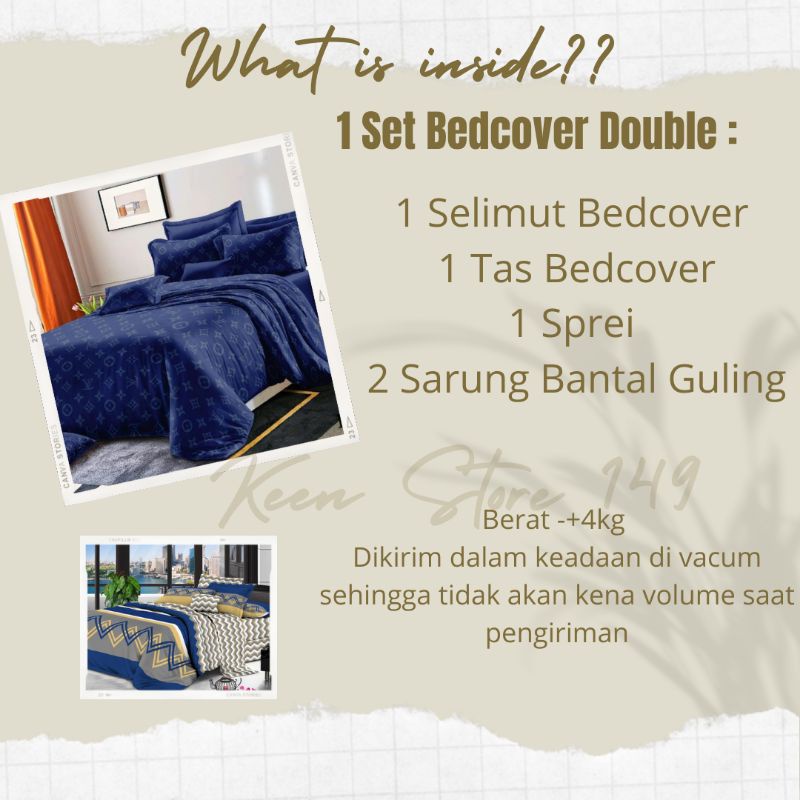 Bedcover Two tone  set 180 160 Badcover Kombinasi Warna Katun Disperse