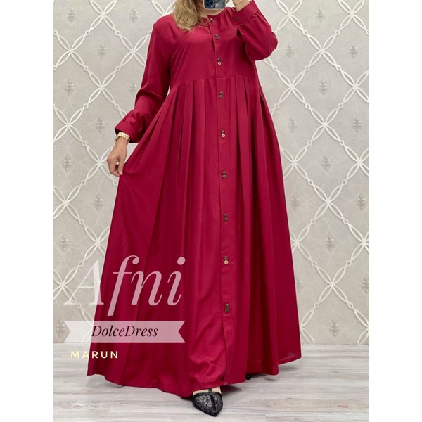 Daster arab DOLCE AFNI Maxi Dress Rayon Super Klok Busui Mewah Kekinian