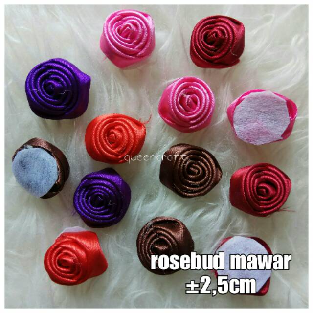

(6pcs) aplikasi rosebud mawar ±2,5cm